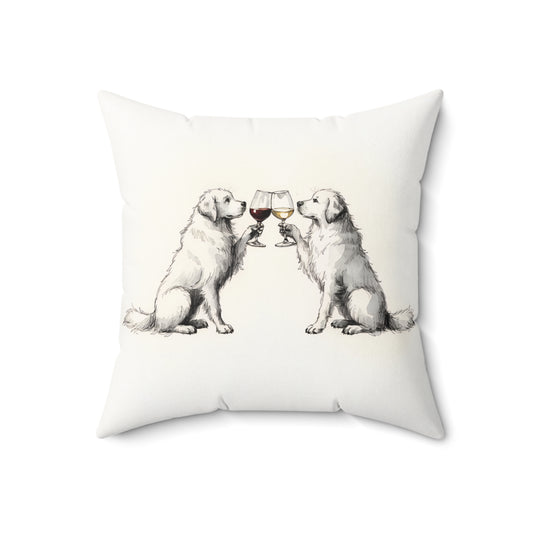 Happy Hour Great Pyrenees Throw Pillow