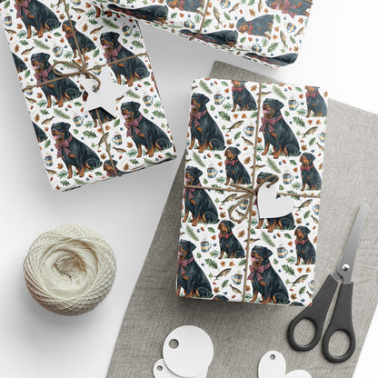 Cozy Rottweiler Wrapping Paper