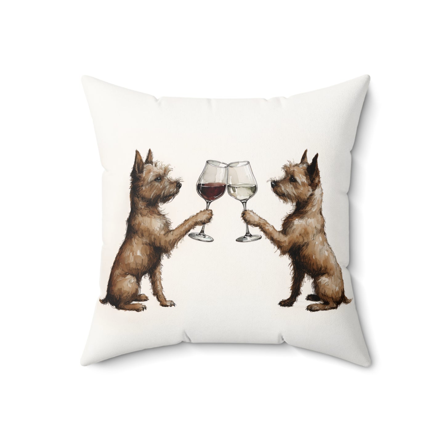 Happy Hour Norwich Terrier Throw Pillow