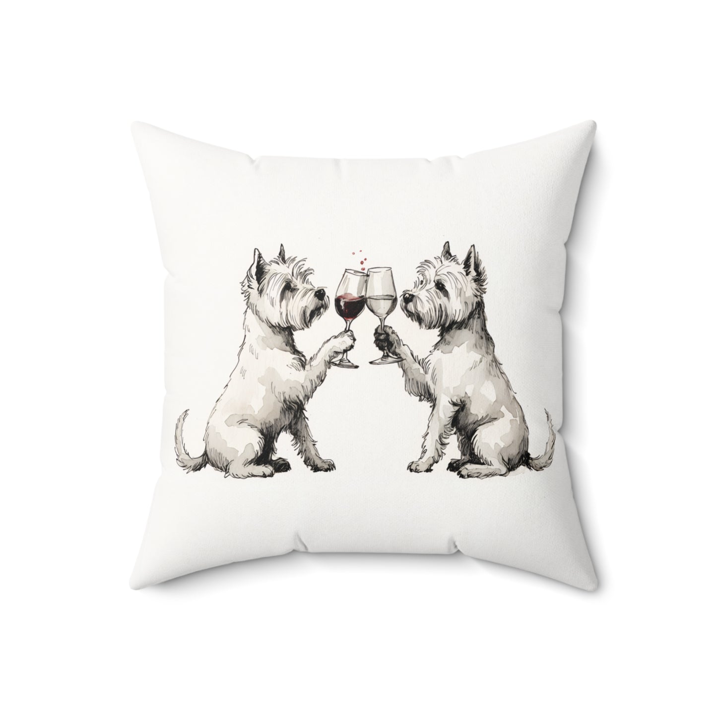 Happy Hour Westie Throw Pillow