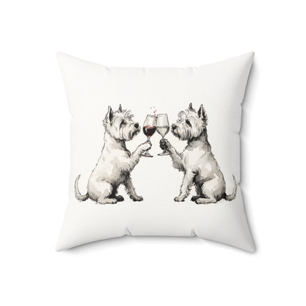 Happy Hour Westie Throw Pillow