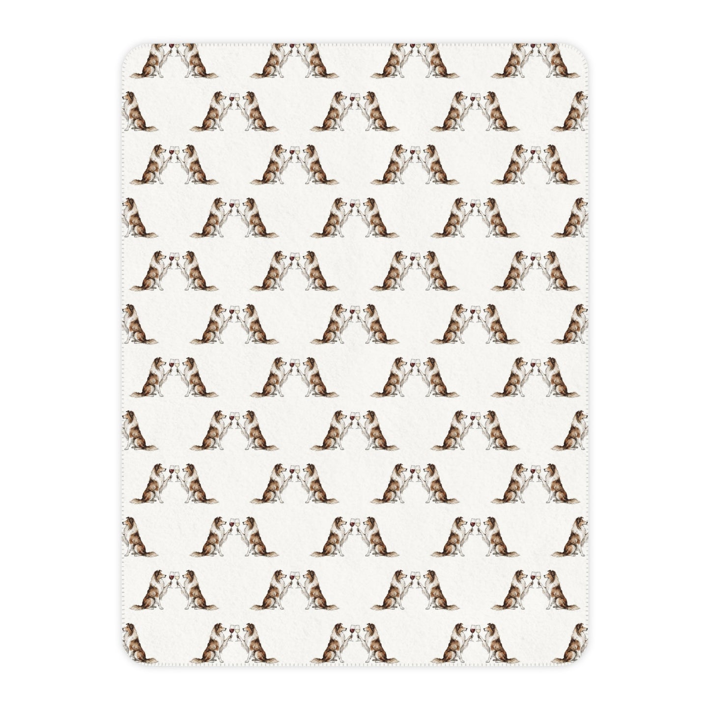 Happy Hour Collie Sherpa Blanket