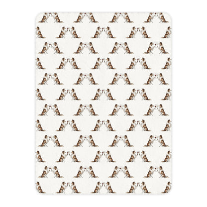 Happy Hour Collie Sherpa Blanket