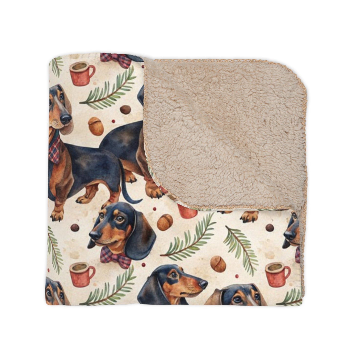 Dapper Dachshund Sherpa Blanket