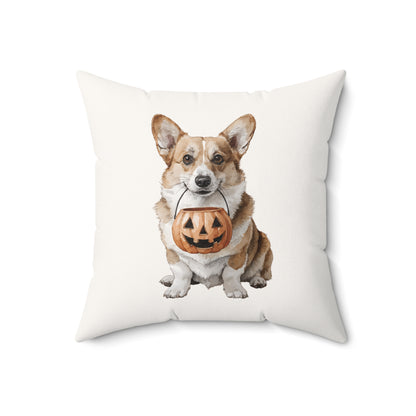 Trick-or-Treat Corgi Throw Pillow