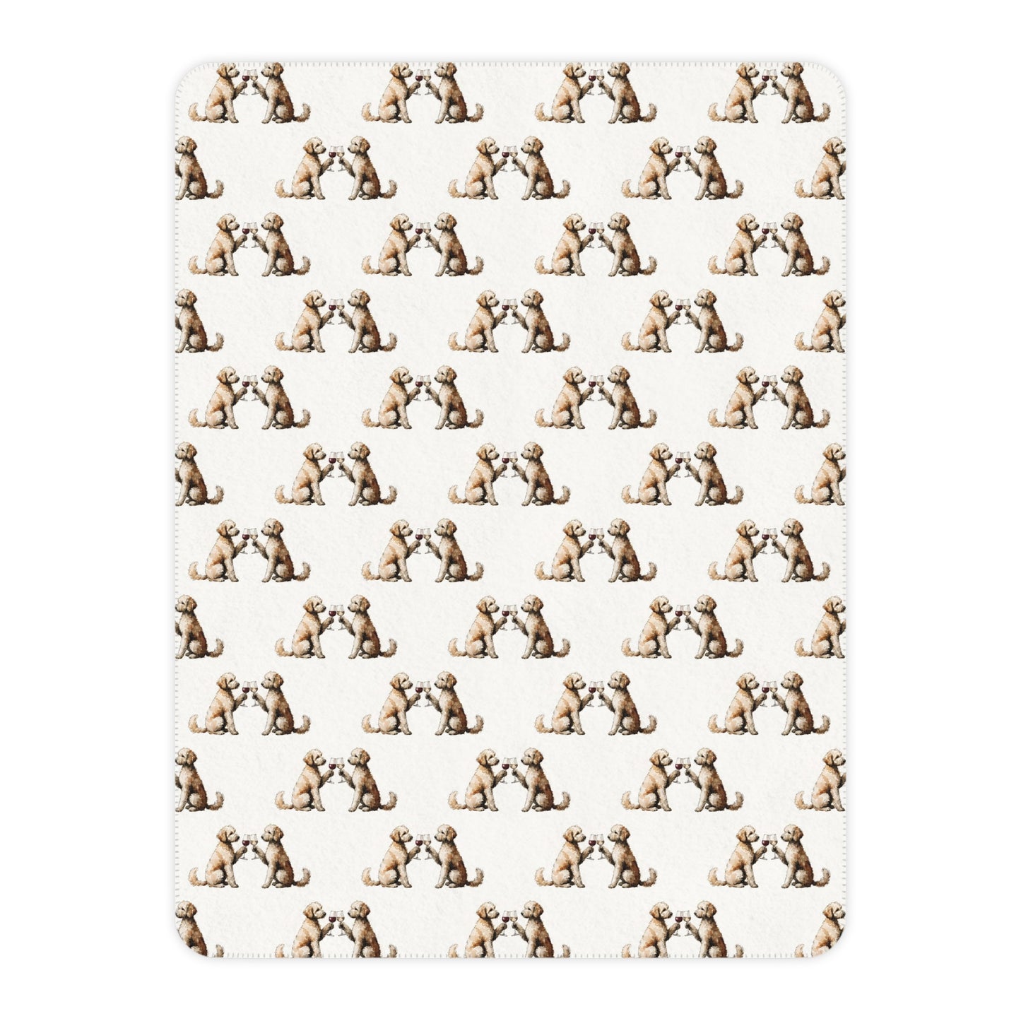 Happy Hour Goldendoodle Sherpa Blanket