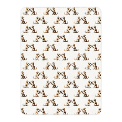 Happy Hour Goldendoodle Sherpa Blanket