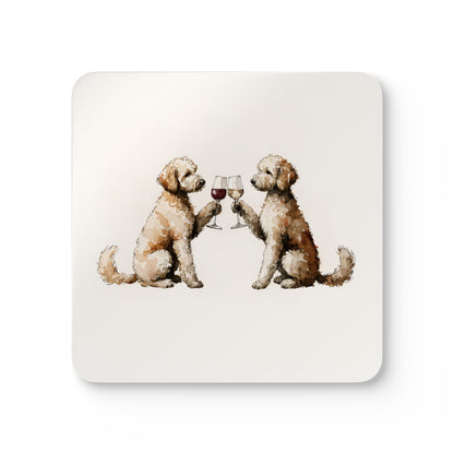 Happy Hour Goldendoodle Coaster Set