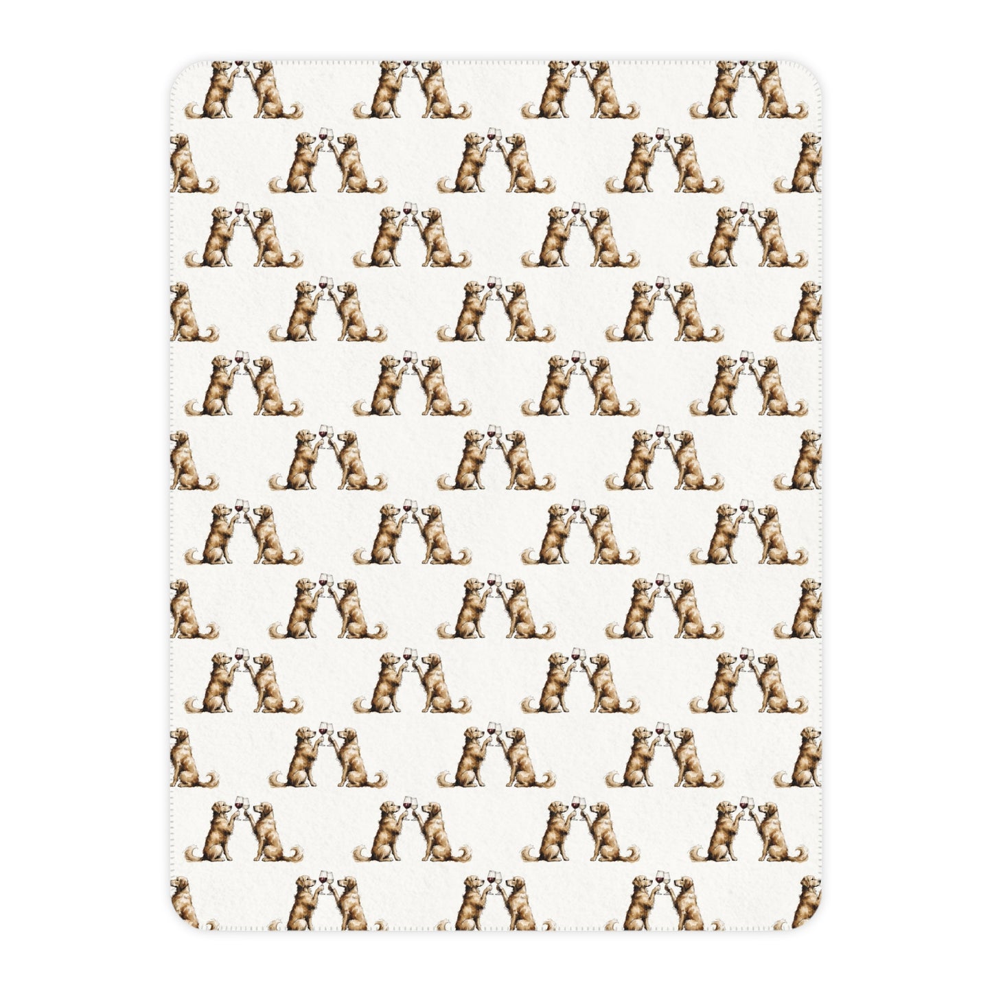 Happy Hour Golden Retriever Sherpa Blanket