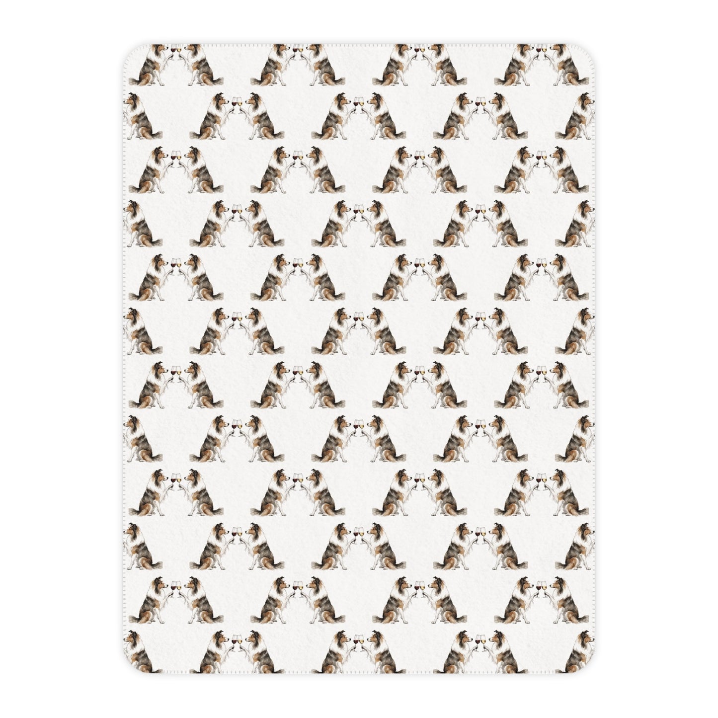 Happy Hour Sheltie Sherpa Blanket
