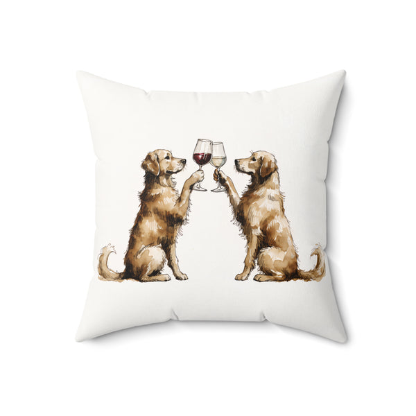 Happy Hour Golden Retriever Throw Pillow