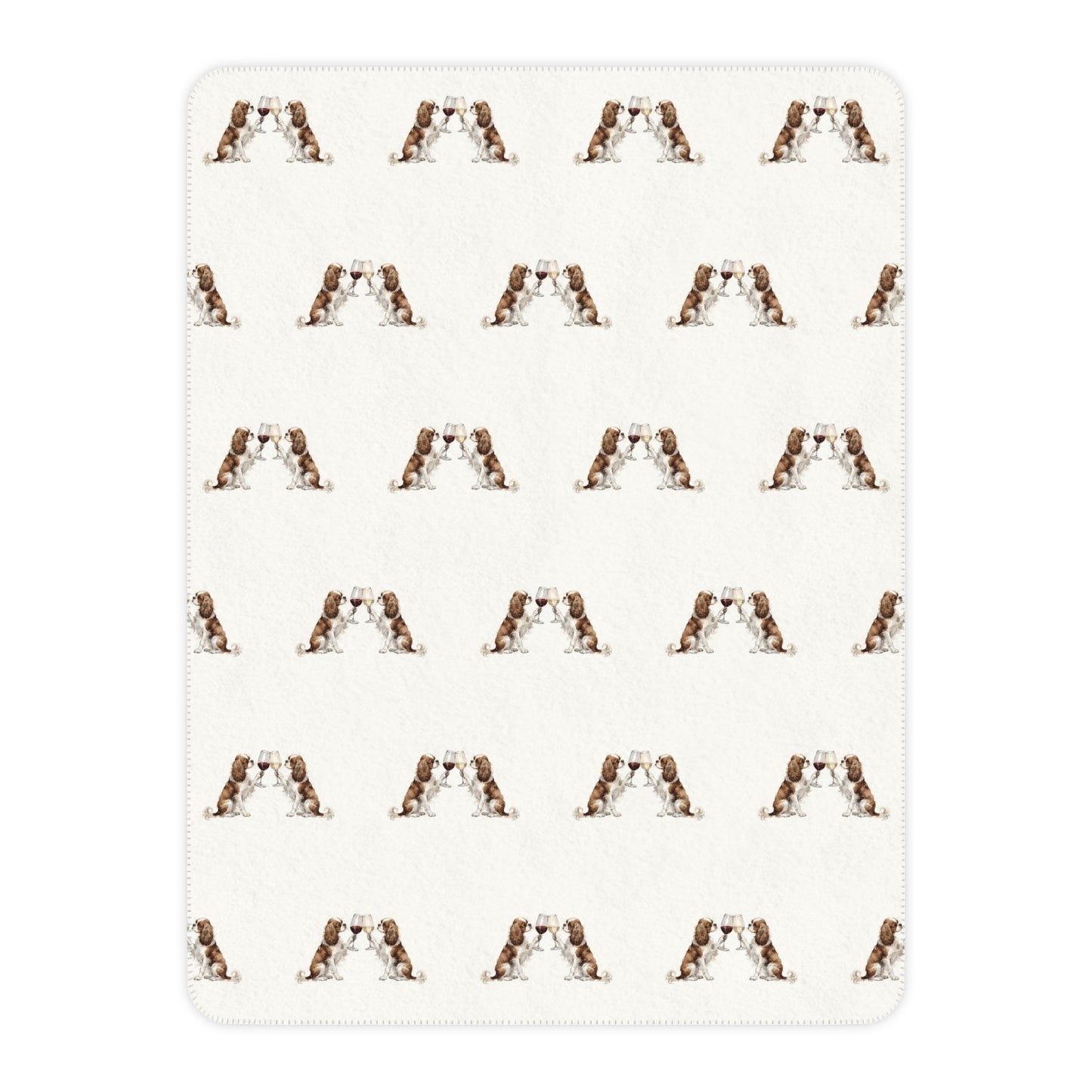 Happy Hour Cavalier King Charles Spaniel Sherpa Blanket