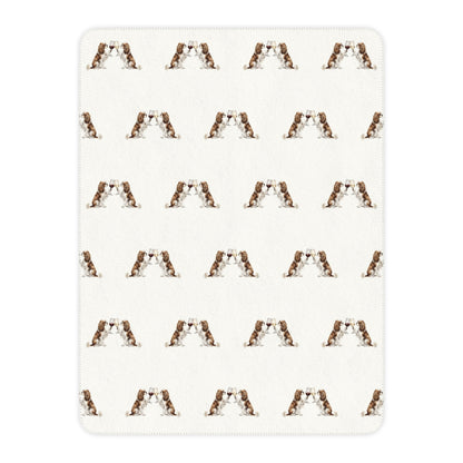 Happy Hour Cavalier King Charles Spaniel Sherpa Blanket
