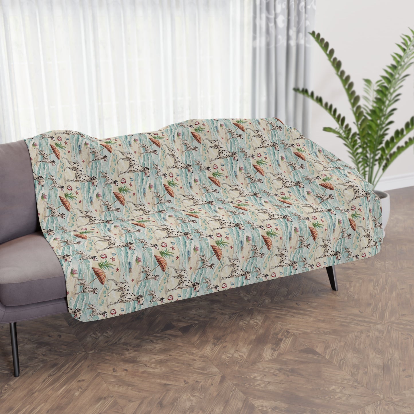 Dalmatian Beach Day Sherpa Blanket