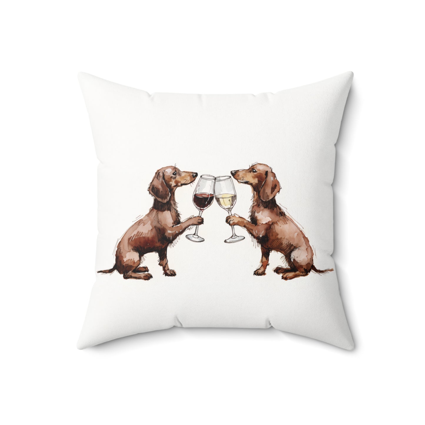 Happy Hour Dachshund Throw Pillow