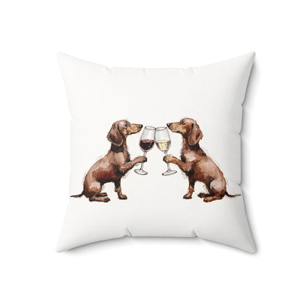 Happy Hour Dachshund Throw Pillow