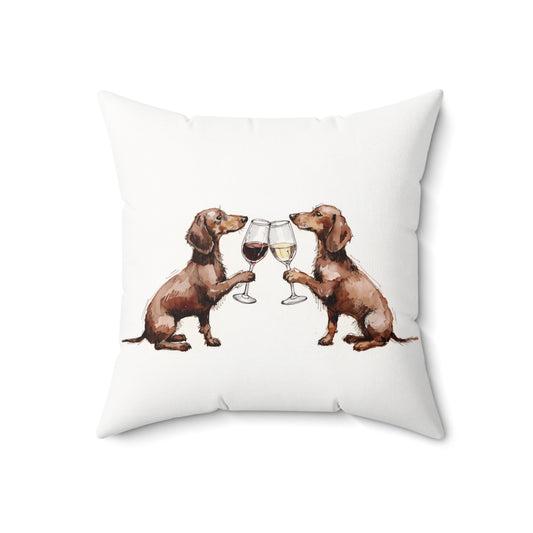 Happy Hour Dachshund Throw Pillow