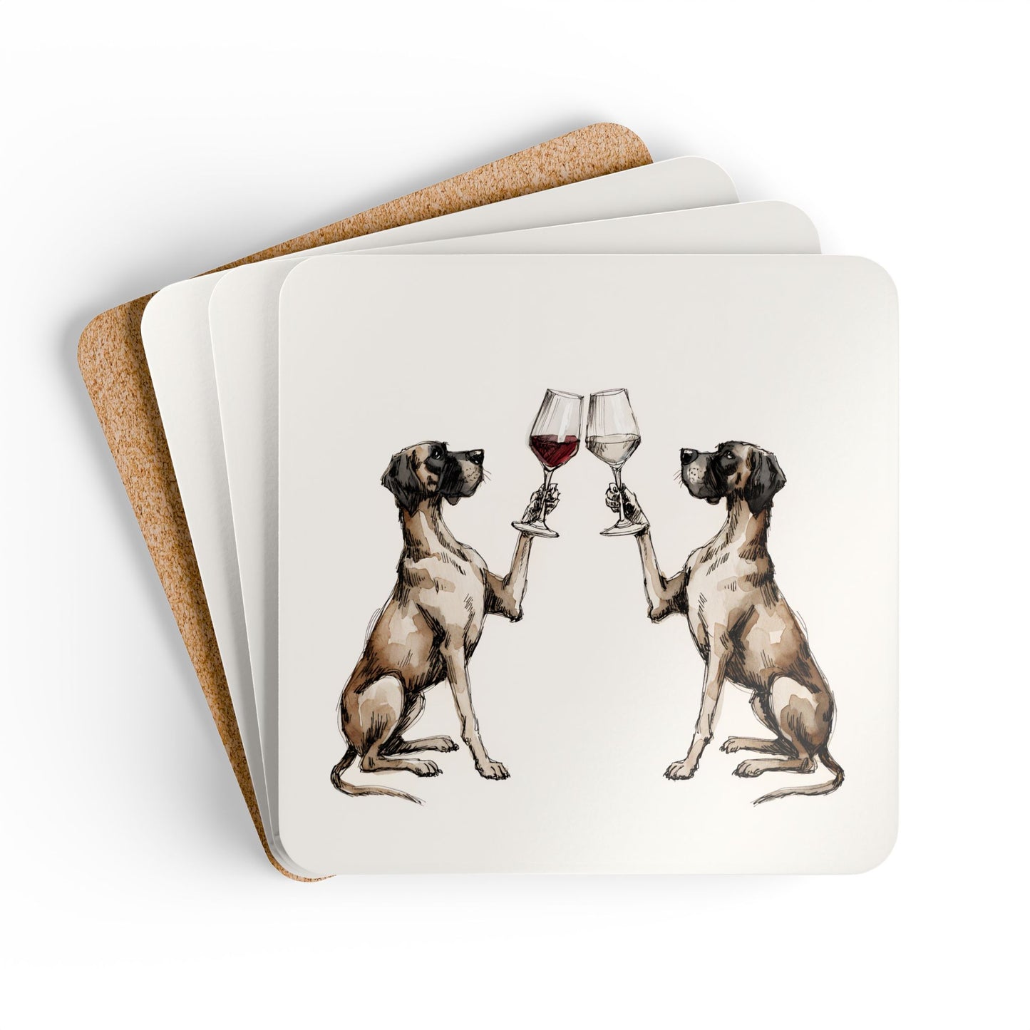 Happy Hour Great Dane Coaster Set