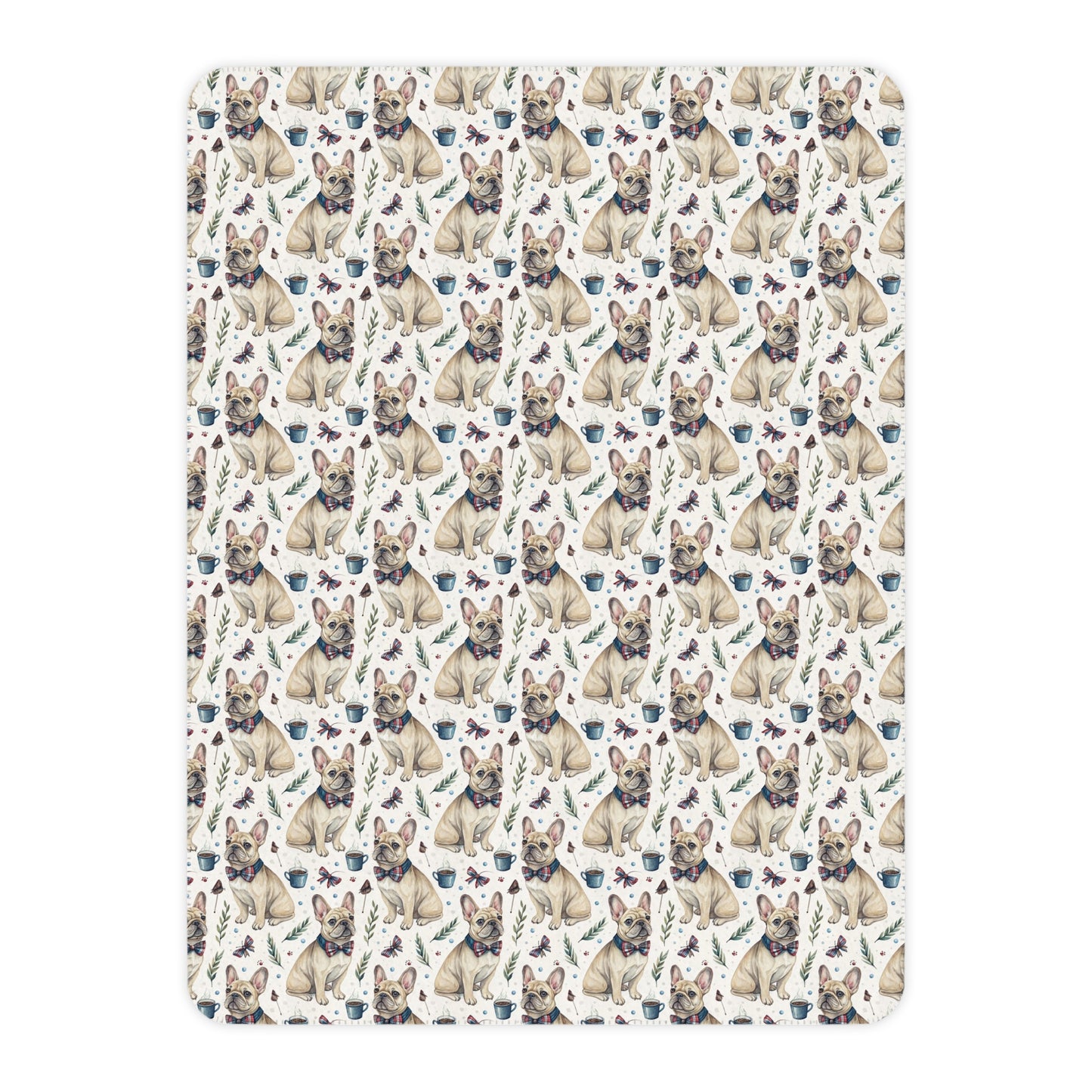 Dapper French Bulldog Sherpa Blanket
