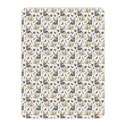 Dapper French Bulldog Sherpa Blanket