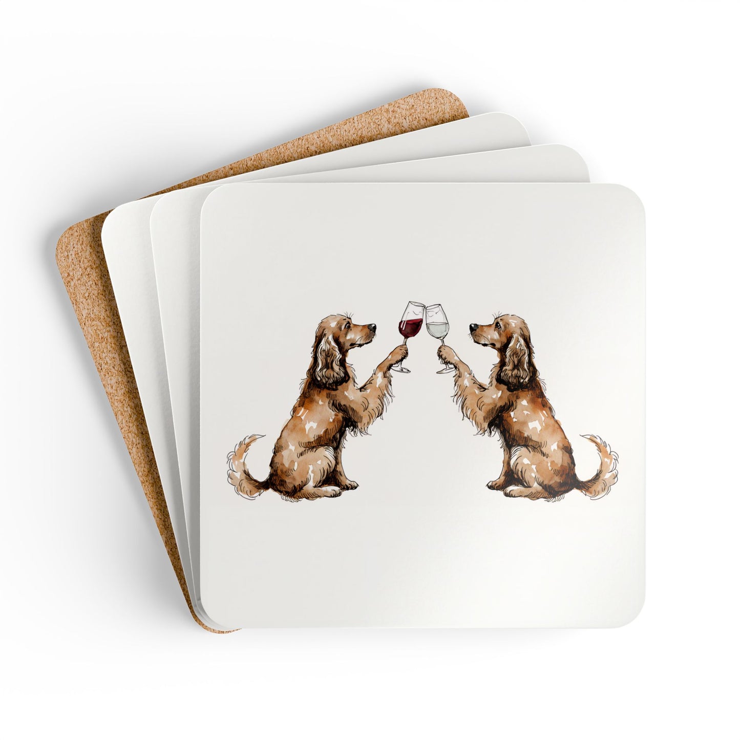 Happy Hour Cocker Spaniel Coaster Set