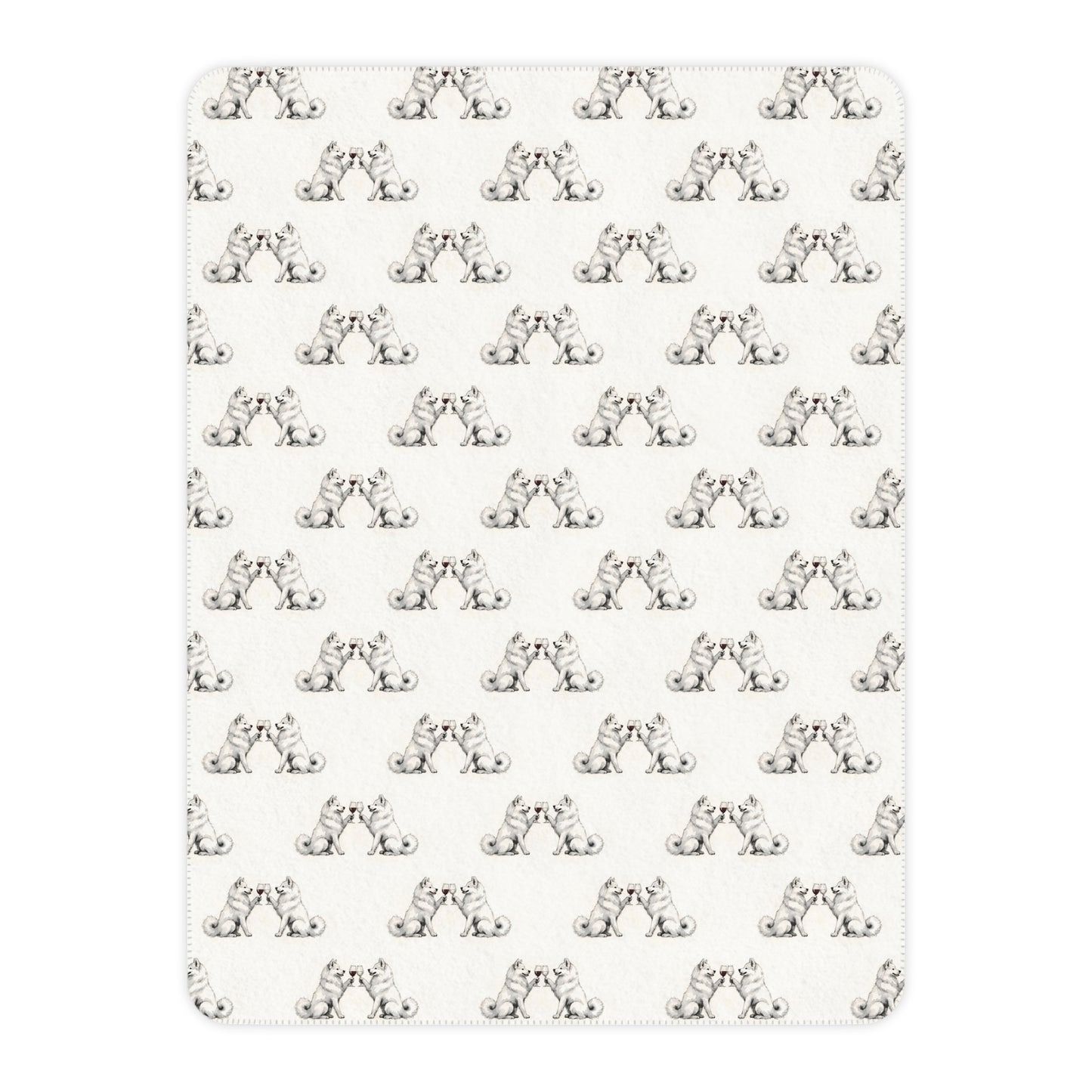 Happy Hour Samoyed Sherpa Blanket