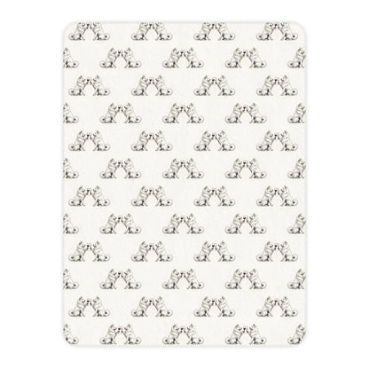 Happy Hour Samoyed Sherpa Blanket