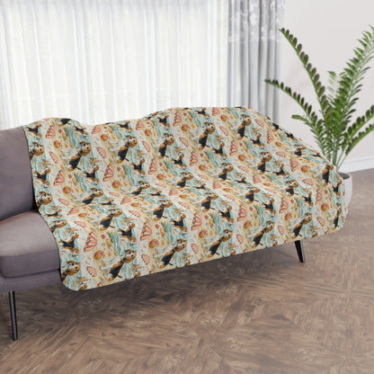 Beagle Beach Day Sherpa Blanket