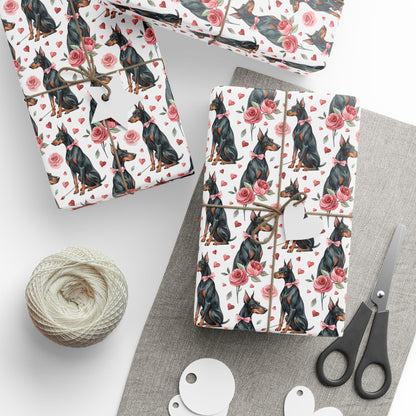 Doberman Pinscher Valentine's Day Wrapping Paper