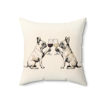 Happy Hour French Bulldog Throw Pillow