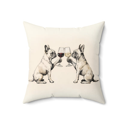 Happy Hour French Bulldog Throw Pillow