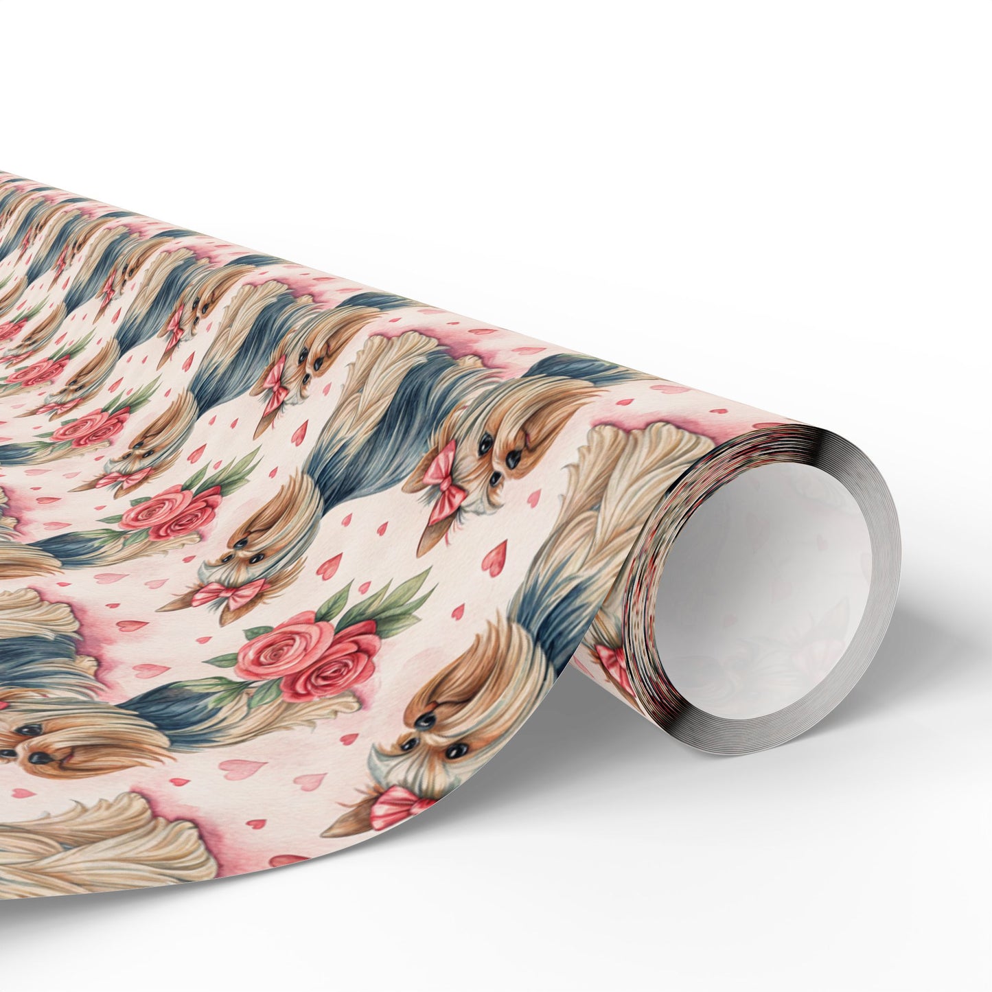 Yorkshire Terrier Rose & Bow Wrapping Paper