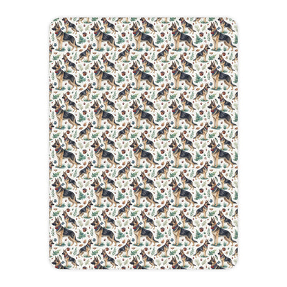 Dapper German Shepherd Sherpa Blanket