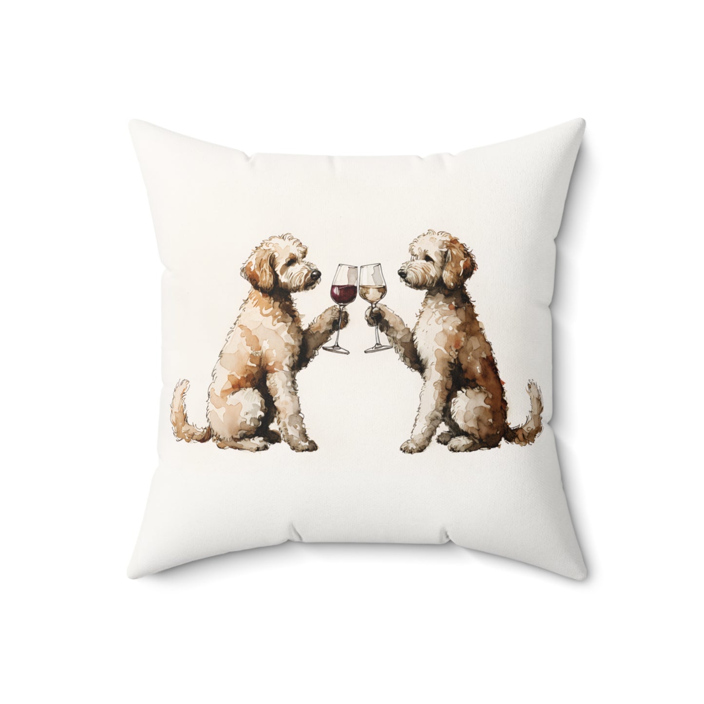 Happy Hour Goldendoodle Throw Pillow