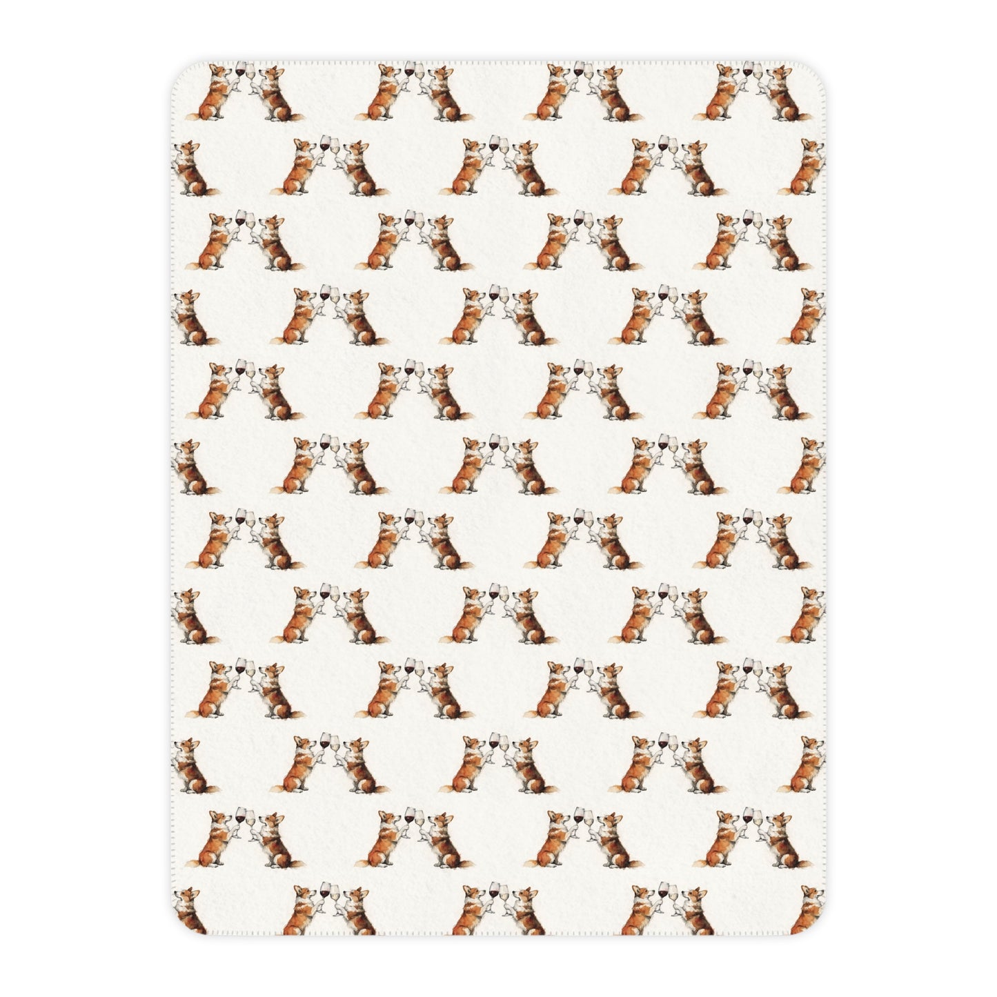 Happy Hour Corgi Sherpa Blanket