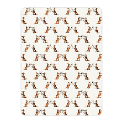 Happy Hour Corgi Sherpa Blanket