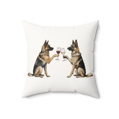 Happy Hour German Shepherd Throw Pillow