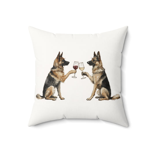 Happy Hour German Shepherd Throw Pillow