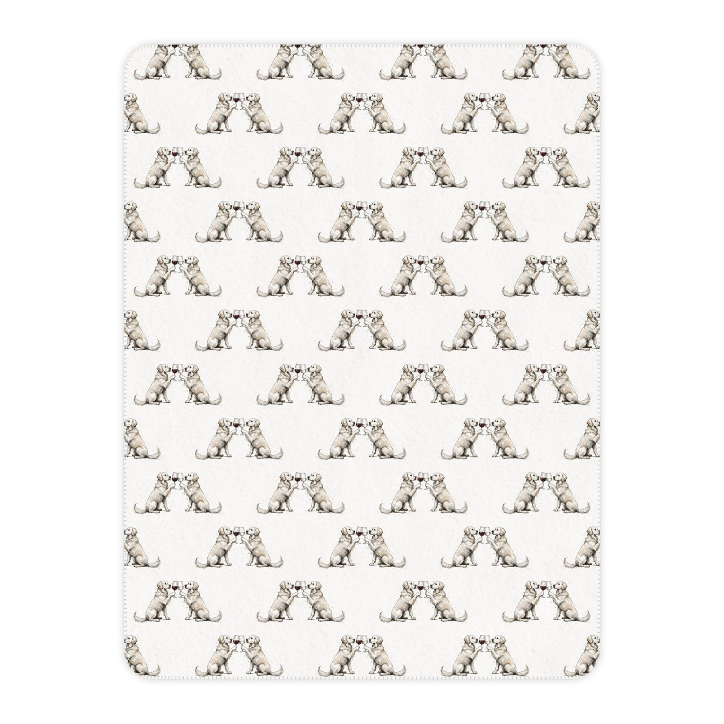 Happy Hour English Cream Golden Retriever Sherpa Blanket