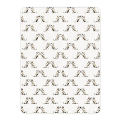 Happy Hour English Cream Golden Retriever Sherpa Blanket