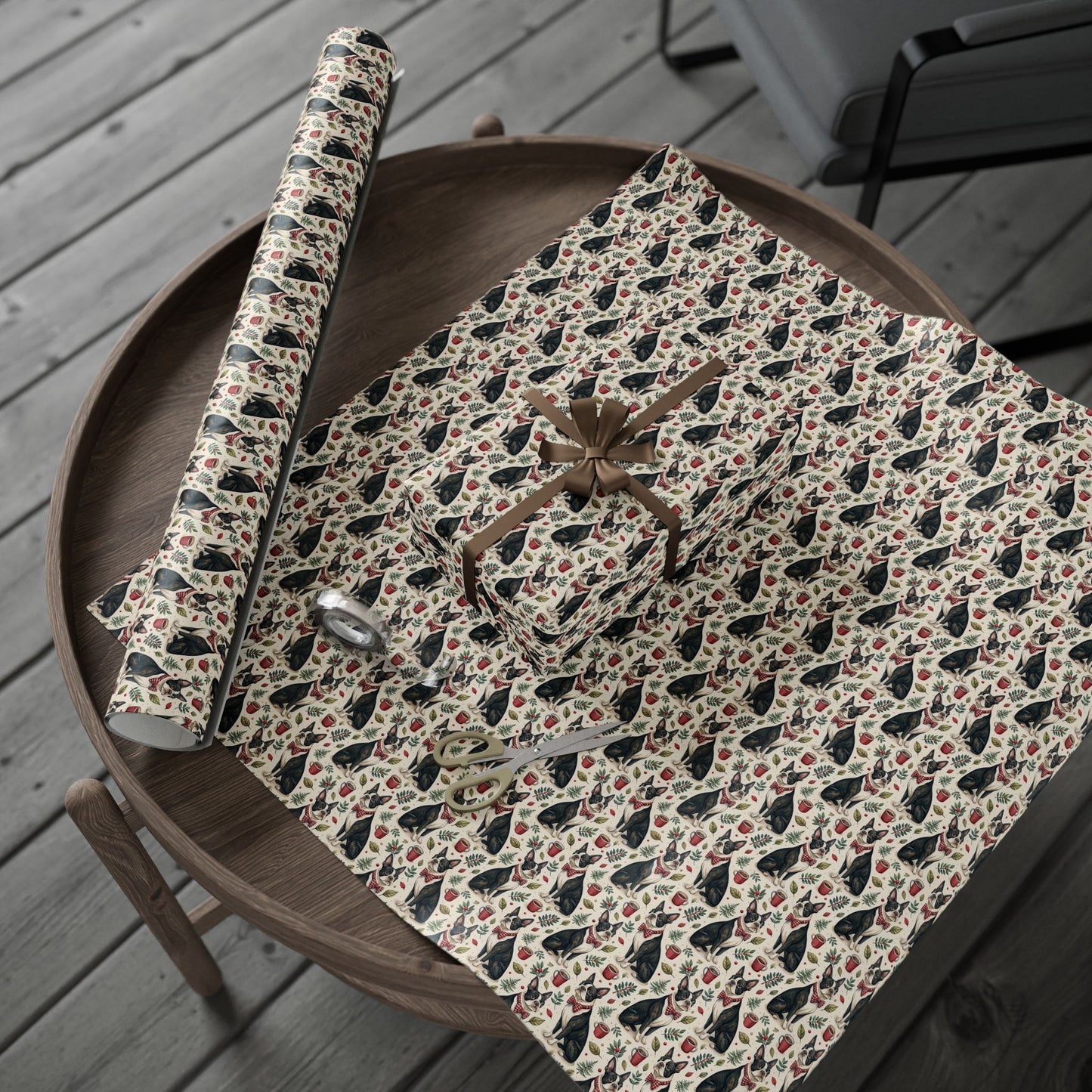 Dapper Boston Terrier Christmas Wrapping Paper