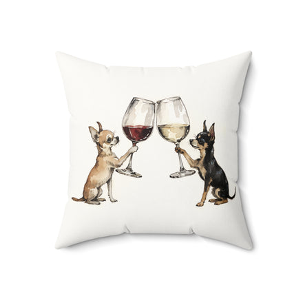Happy Hour Chihuahua Throw Pillow