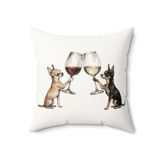 Happy Hour Chihuahua Throw Pillow