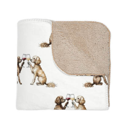 Happy Hour Cavapoo Sherpa Blanket