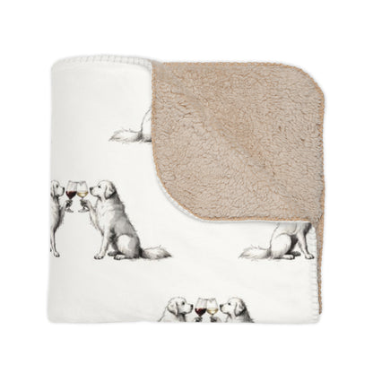 Happy Hour Great Pyrenees Sherpa Blanket