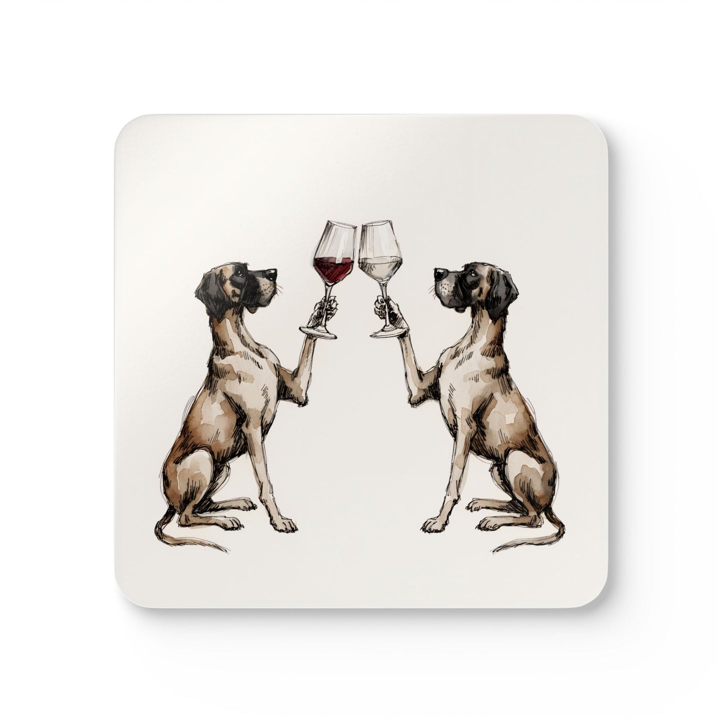Happy Hour Great Dane Coaster Set