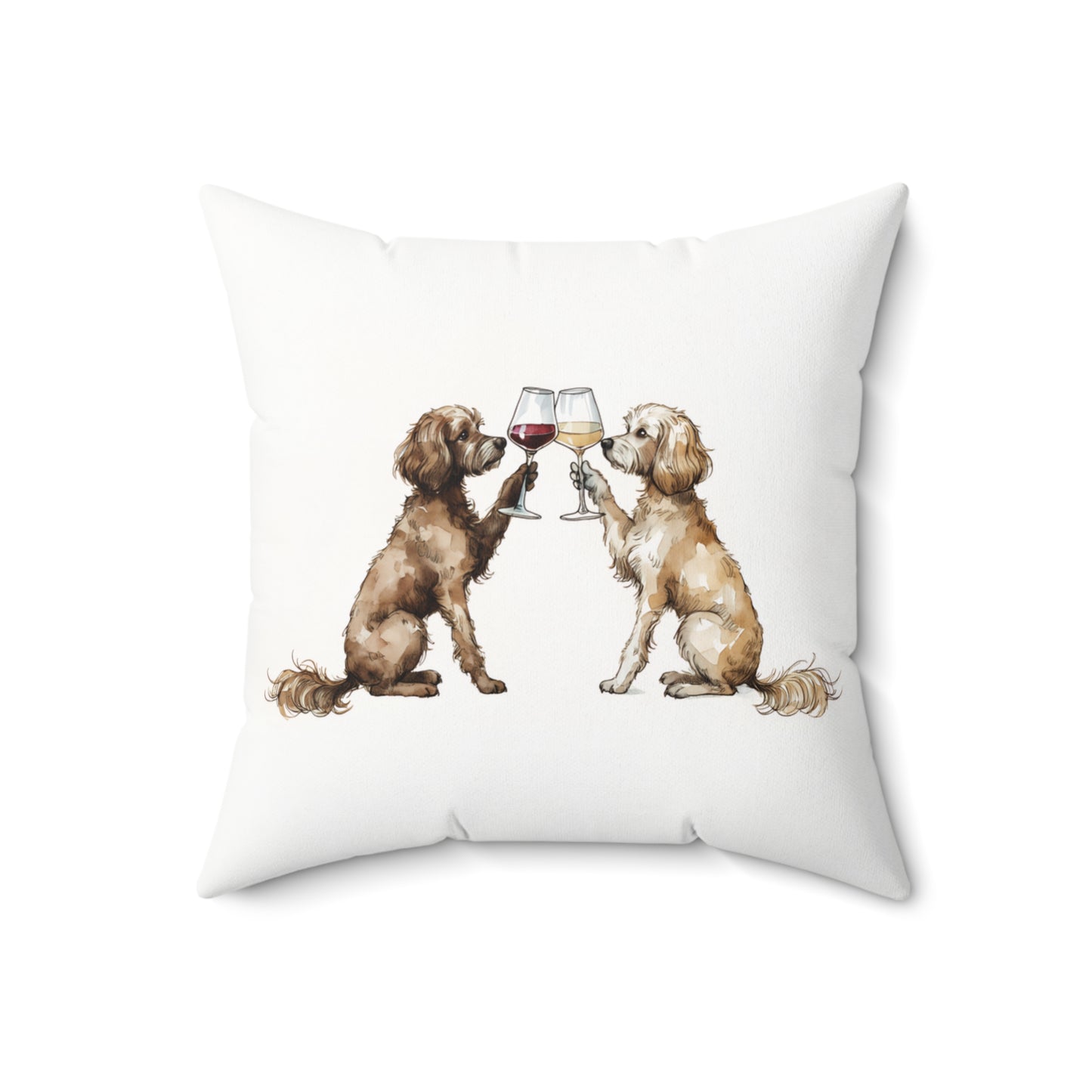 Happy Hour Cavapoo Throw Pillow