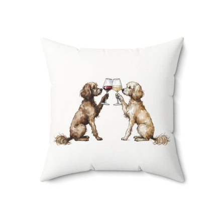 Happy Hour Cavapoo Throw Pillow