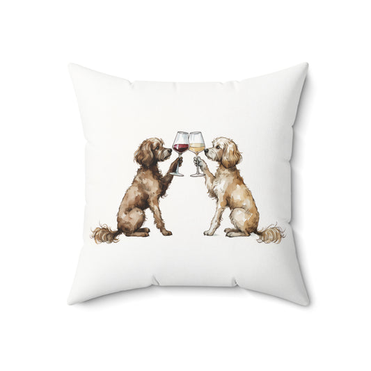 Happy Hour Cavapoo Throw Pillow