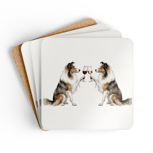Happy Hour Sheltie Coaster Set